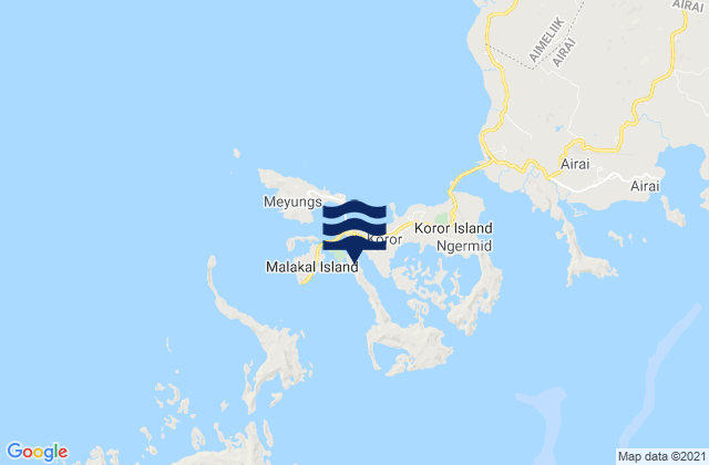 Malakal Harbor, Palau tide times map