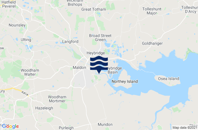 Maldon, United Kingdom tide times map