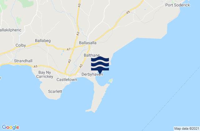 Malew, Isle of Man tide times map