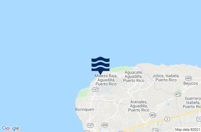 Maleza Baja Barrio, Puerto Rico tide times map