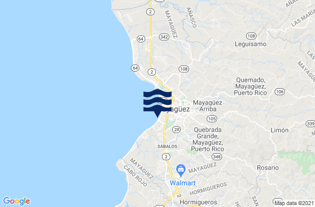 Malezas Barrio, Puerto Rico tide times map