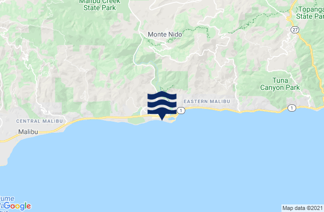 Malibu Beach, United States tide chart map