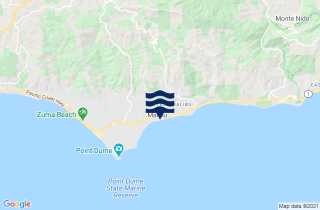 Malibu, United States tide chart map