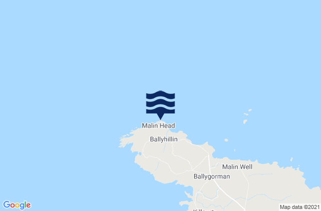 Malin Head, Ireland tide times map