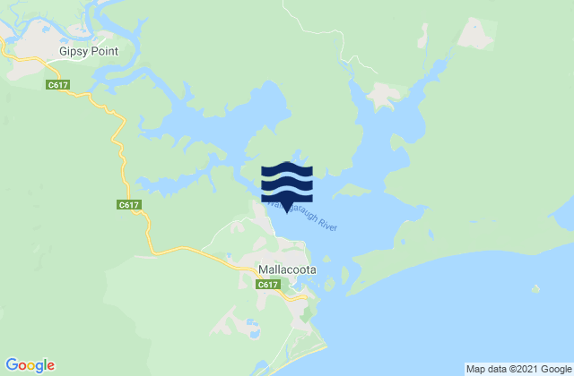 Mallacoota Lake, Australia tide times map
