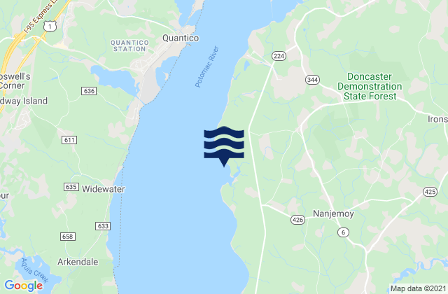 Mallows Bay, United States tide chart map