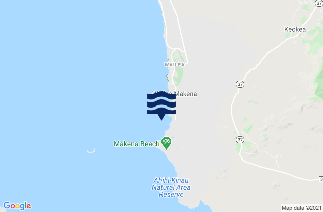 Maluaka Beach, United States tide chart map