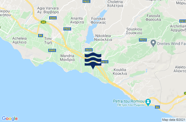 Mamonia, Cyprus tide times map