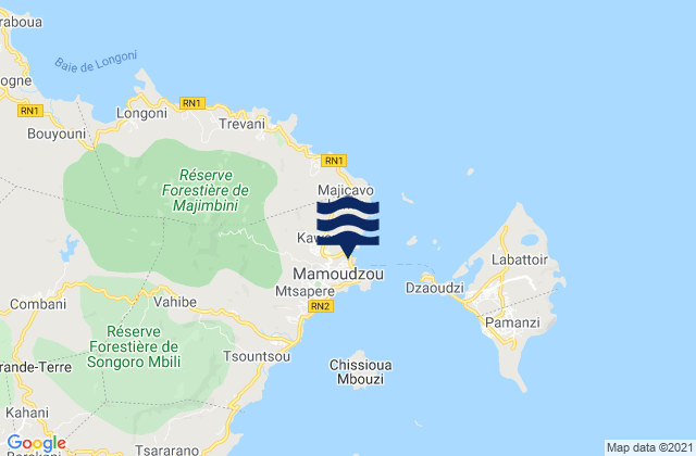 Mamoudzou, Mayotte tide times map