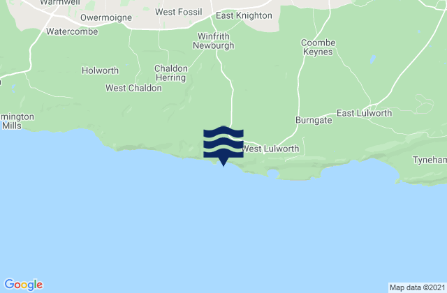 Man O'War Beach, United Kingdom tide times map