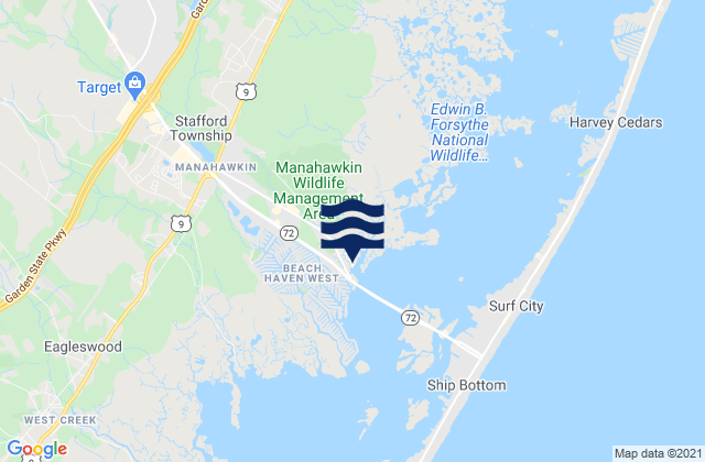 Manahawkin, United States tide chart map