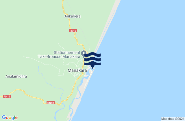 Manakara, Madagascar tide times map