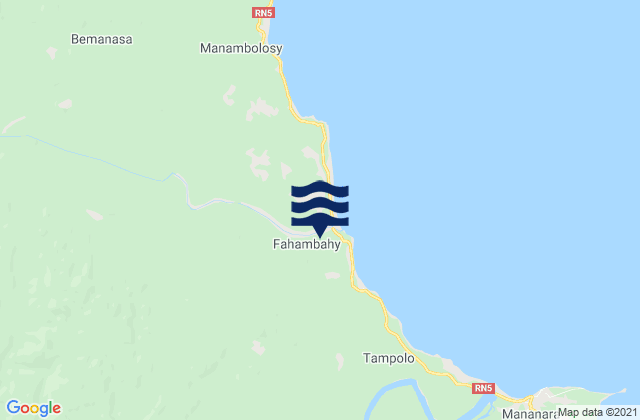 Mananara Nord District, Madagascar tide times map