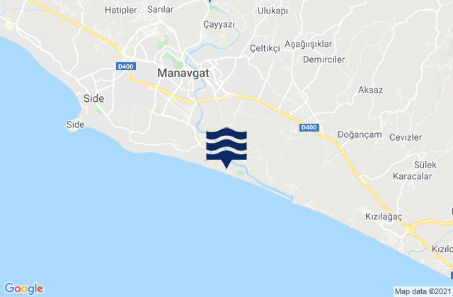 Manavgat Ilcesi, Turkey tide times map