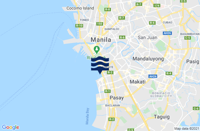Mandaluyong City, Philippines tide times map