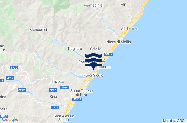 Mandanici, Italy tide times map