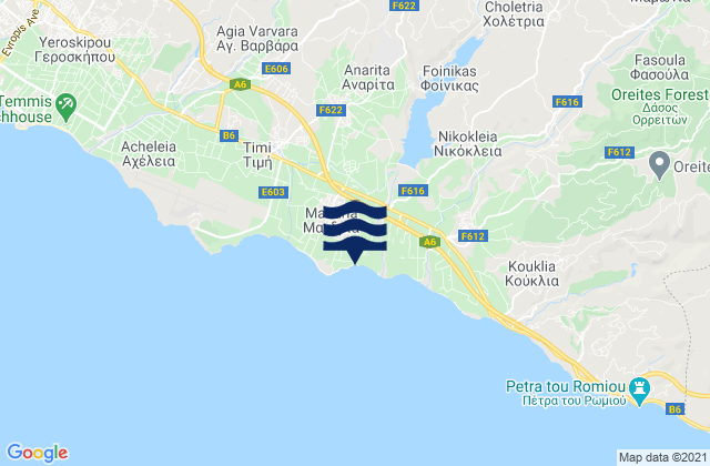 Mandria, Cyprus tide times map