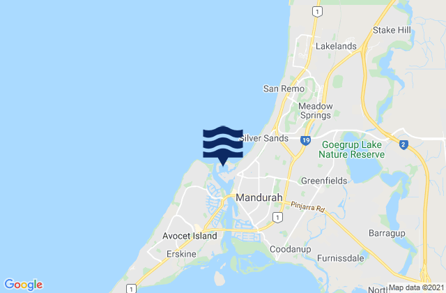 Mandurah Mandurah Western Australia Australia Tide Times Map 3113616 