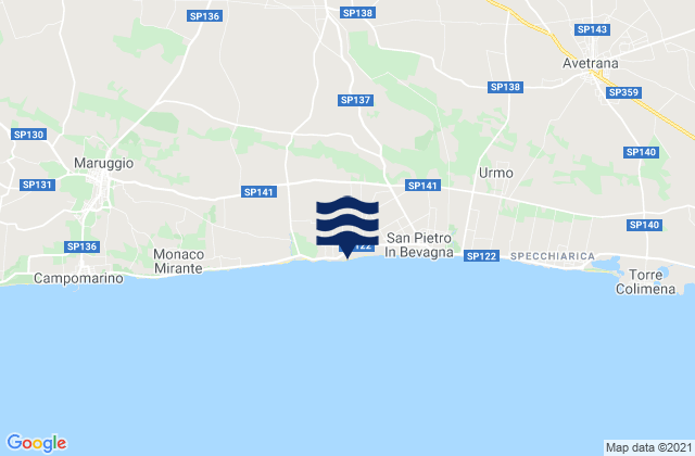 Manduria, Italy tide times map