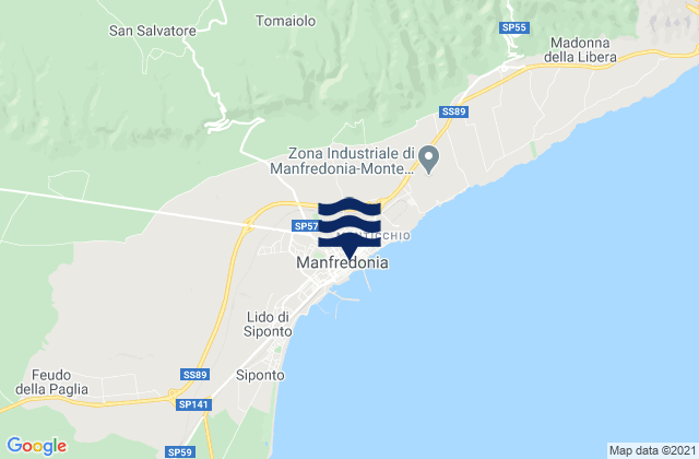 Manfredonia, Italy tide times map