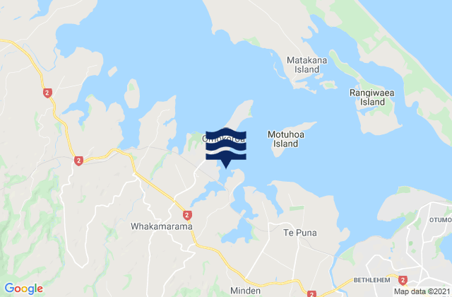 Mangawhai Bay, New Zealand tide times map