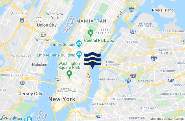 Manhattan off 31st Street, United States tide chart map
