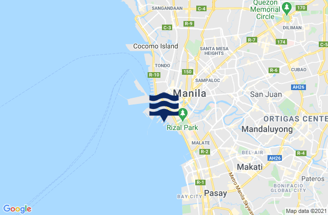 Manila, Philippines tide times map
