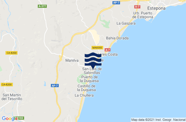 Manilva, Spain tide times map