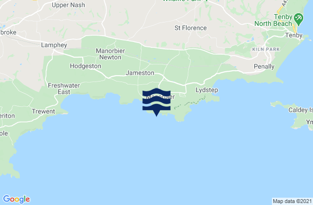 Manorbier, United Kingdom tide times map