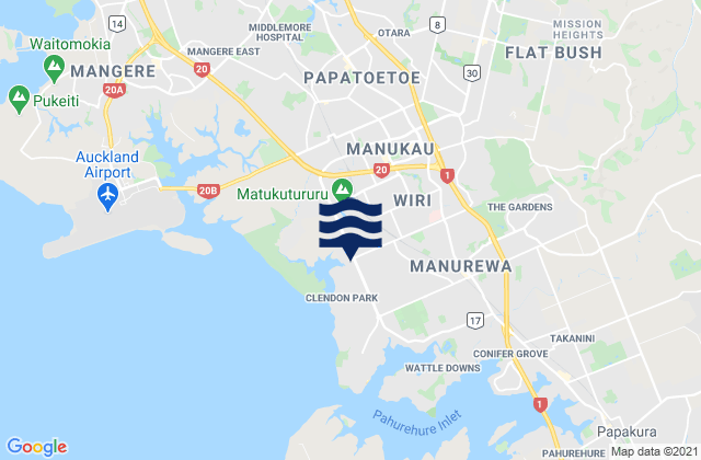 Manukau City Auckland Auckland New Zealand Tide Times Map 3294043 