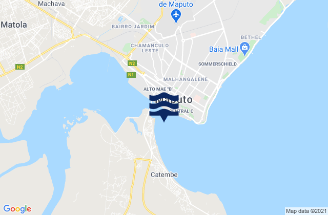 Maputo, Mozambique tide times map