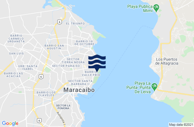 Maracaibo, Venezuela tide times map