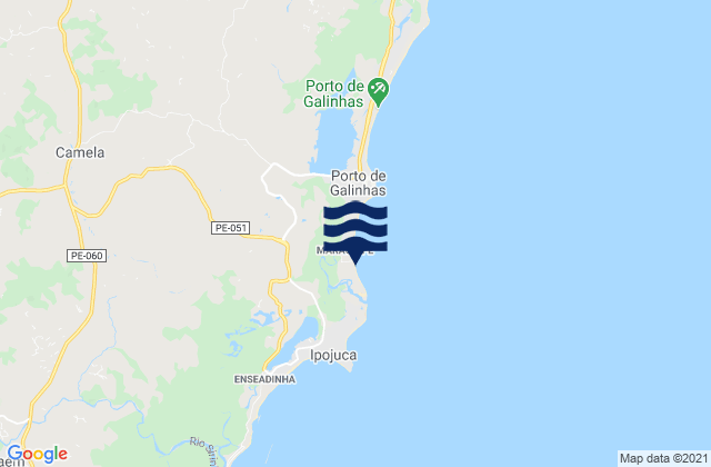 Maracaipe, Brazil tide times map