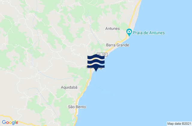 Maragogi, Brazil tide times map