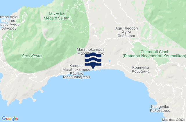 Marathokampos, Greece tide times map
