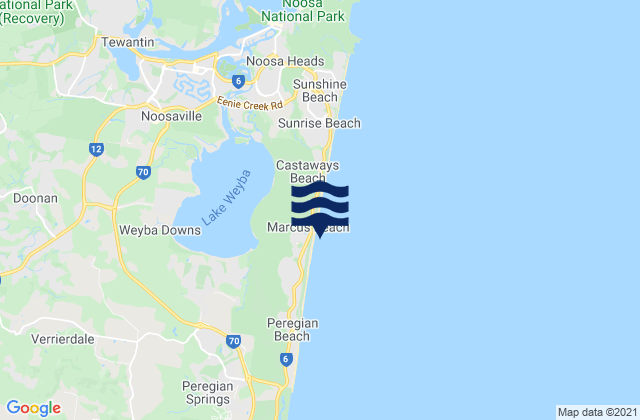 Marcus Beach, Australia tide times map