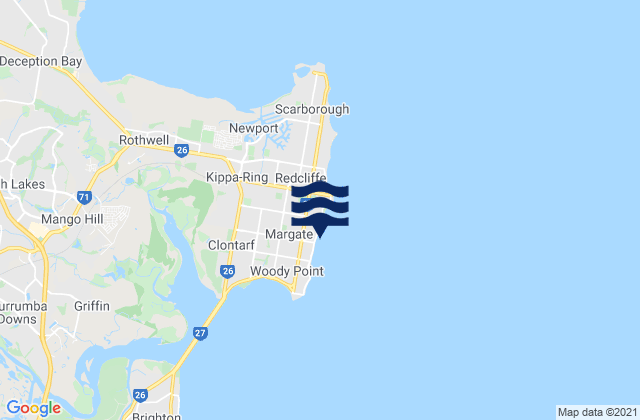 Margate Beach, Australia tide times map