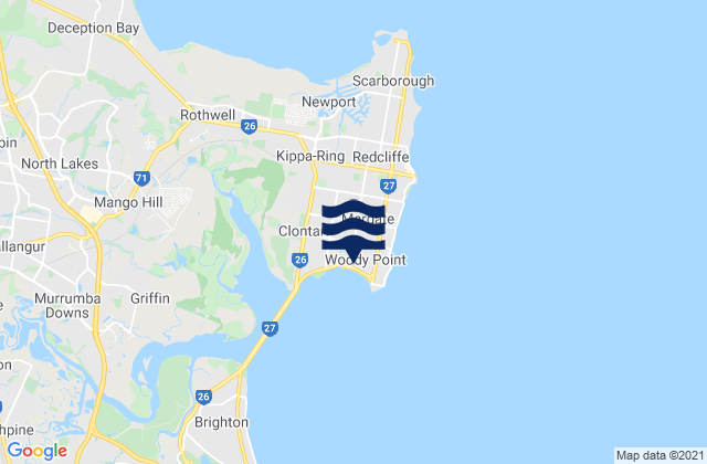 Margate, Australia tide times map