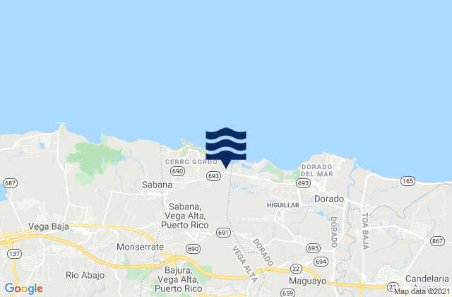 Maricao Barrio, Puerto Rico tide times map