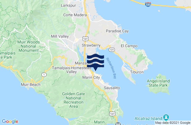 Marin City, United States tide chart map
