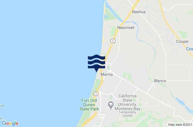 Marina, United States tide chart map