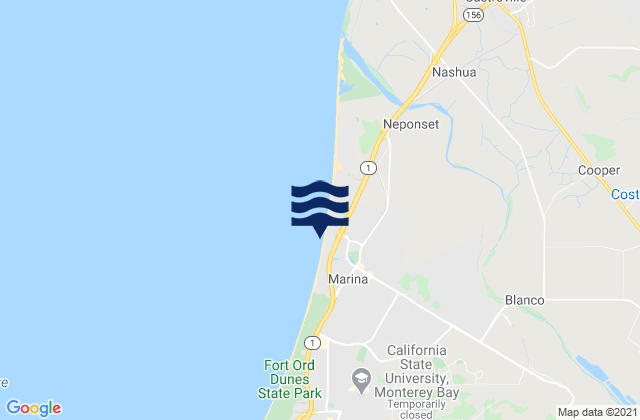 Marina State Beach, United States tide chart map