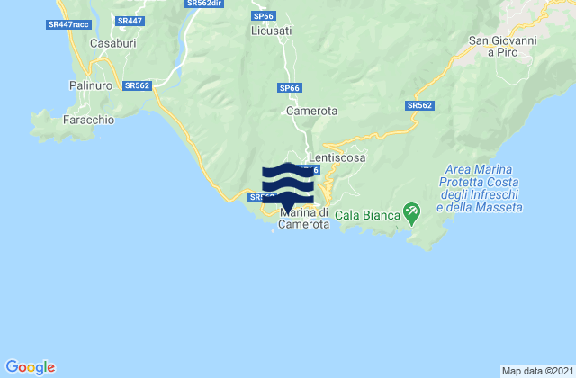 Marina di Camerota, Italy tide times map