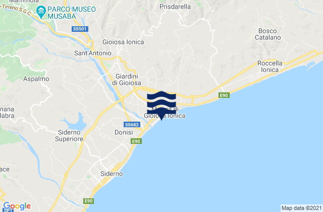 Marina di Giosa Ionica, Italy tide times map