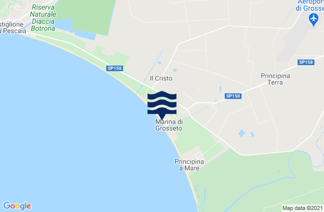 Marina di Grosseto, Italy tide times map