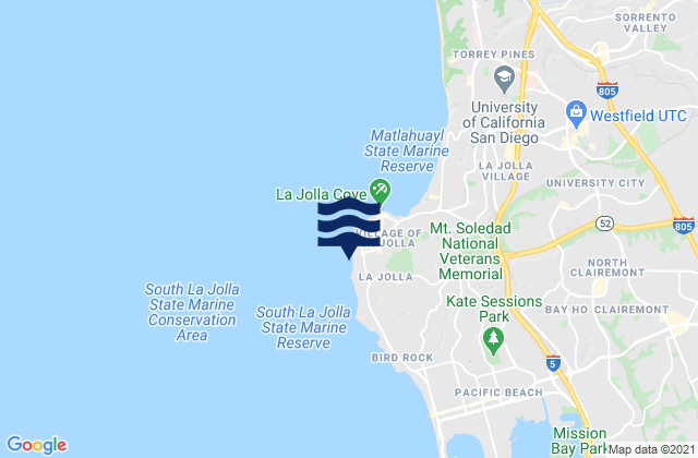 Marine Street Beach, United States tide chart map
