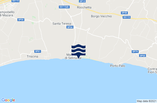 Marinella, Italy tide times map