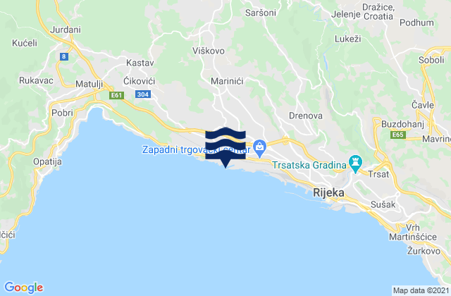 Marinici, Croatia tide times map