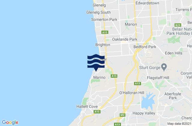 Marino, Australia tide times map