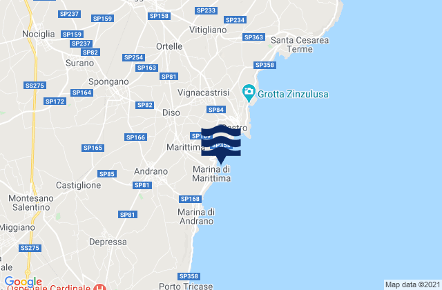 Marittima, Italy tide times map